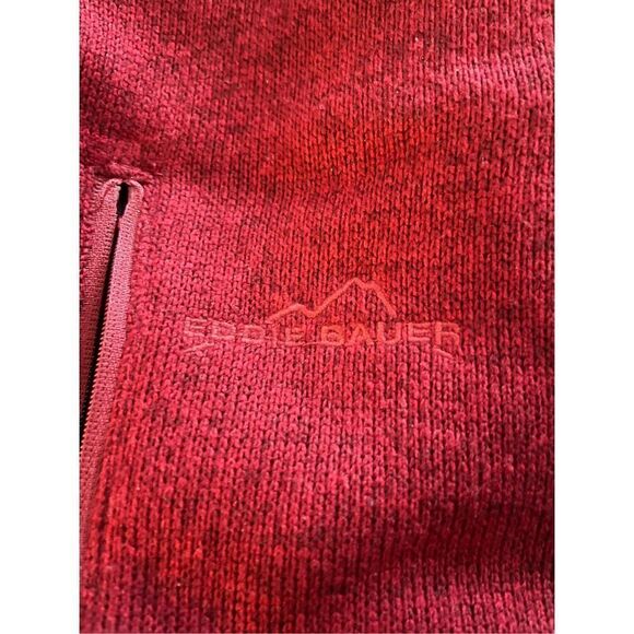 Eddie Bauer Men's M Whistler 1/4 Zip Fleece Pullover Sweater Maroon Red Gorpcore - Picture 3 of 8